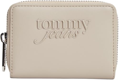Portefeuille zippé Tommy Jeans petite maroquinerie femme en coloris beige pierre