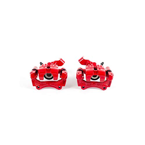 Power Stop Rear S2738 Pair of High-Temp Red Powder Coated Calipers For Mazda Miata 2001-2005 [Model Specific]