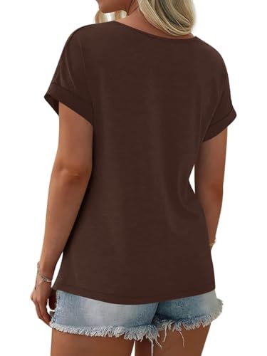 Womens Color Block Short Sleeve Tops Casual Summer T-Shirt3