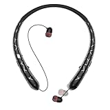 Finpola Bluetooth Neckband Headphone, Retractable Headphones with Bluetooth 5.3 & Noise Cancelling MicοΌNeckband Headphones for Office Meetings and Daily Commuting