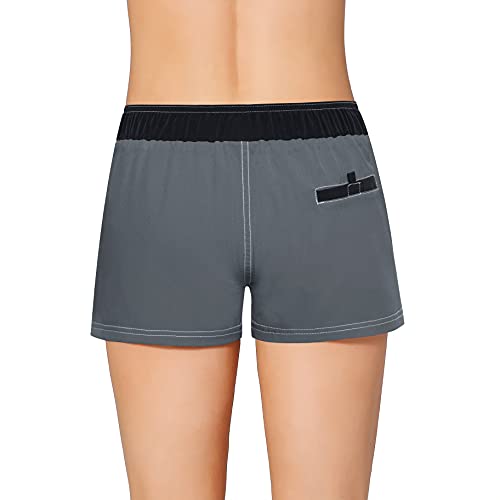 Image of Women Quick Dry Swimwear Trunks Sports Board Shorts with Soft Briefs Inner Lining