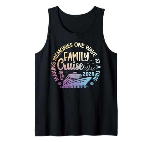 Family Cruise Vacation 2025 Matching Family Cruising Funny Camiseta sin Mangas