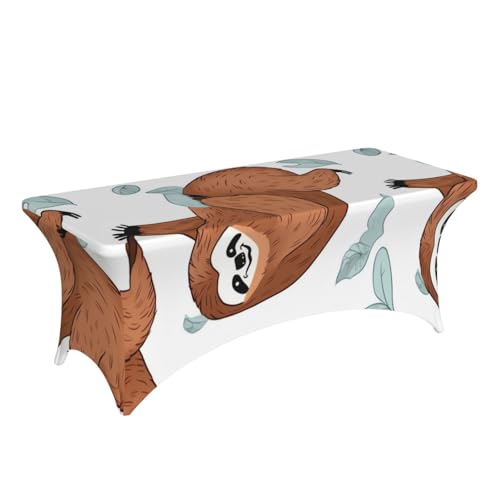 Nappe extensible en élasthanne rectangulaire 1,8 m lavable nappe de table extérieure marron - 4