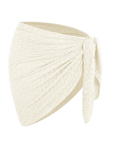 Image of ZAFUL Women's Sarong Coverups Beach Wrap Sheer Bikini Cover Up Mini Skirt | Wraps Swimwear, Cover Ups for Swimwear, Multi-Wear, Texture, Floral