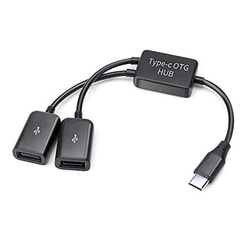 Onvian Type C OTG USB 3.1 Male to Dual 2.0 Female OTG Charge 2 Port HUB Cable Y Splitter