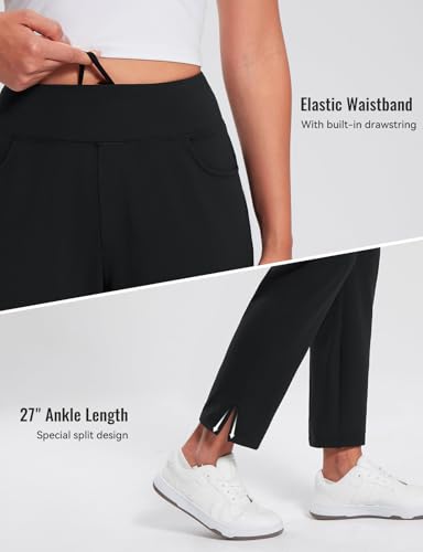 baleaf Women's Fleece Lined Pants Stretch Water Resistant Winter Thermal Travel Pants Cold Weather Gear Pockets Work Golf4