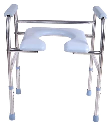 Bedside Commodes Elderly Bedside Bath Toilet Chair Safety Steel Frame,Support Tool-Free Assembly,Adjustable Seat Height Daily Living Aids