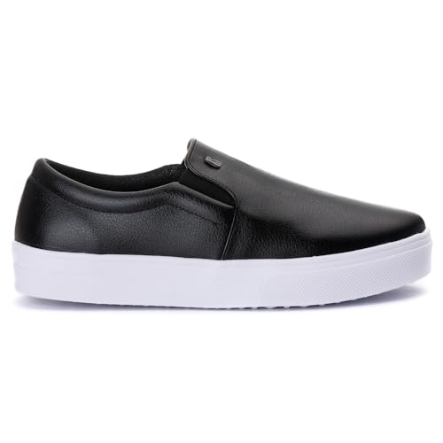 Slip On Feminino Iate Casual Preto Estilo Shoes (Preto, BR, Adulto, Numérico, 37)