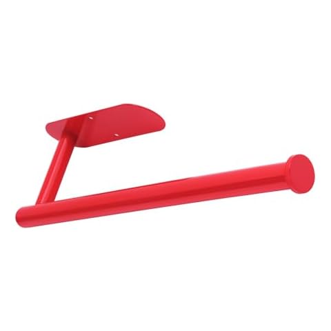 Yeebeny Red Paper Towel Holder Under Cabinet for Kitchen and Toilet, Adhesive Paper Towel Holder Stainless Steel Hanging Paper Towel Holder, Paper Towel Holder Mount (Red) Cover