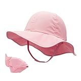 日よけ帽子 日焼け防止 帽子 子供 日除け帽子 UPF50+ ビーチハット バケットハット 99%以上UVカット 男の子 女の子 通気 軽量 吸汗速乾 コンパクト収納 春 夏 秋 通学 キャンプ 海 アウトドア ピンク