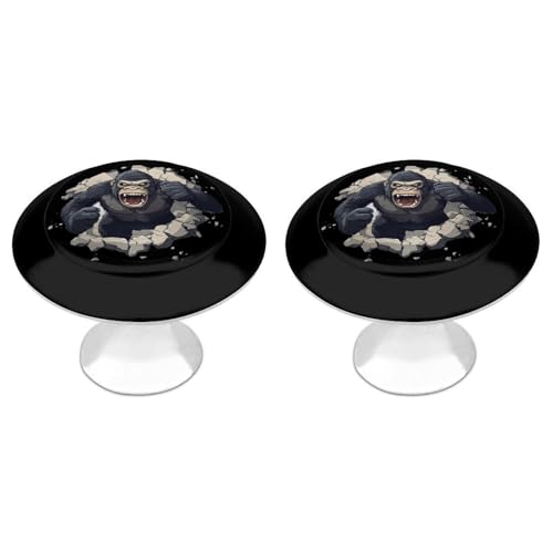 Image of Angry Gorilla Drawer Pulls Decorative Cabinet Handle Kitchen Knobs Dresser Drawer Hardware 2 Pieces