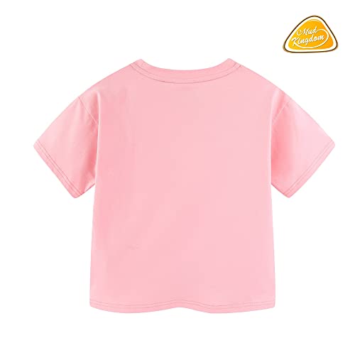 Image of Mud Kingdom Toddler Little Girls T-Shirts Colorful Love Heart Printing Ruffle Sleeve Valentine's Day Tees Casual Summer