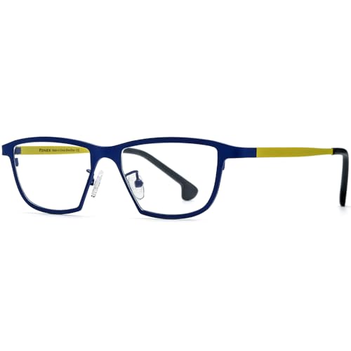 Image of FONEX Colorful Pure Titanium Glasses Frame Women Retro Round Eyeglasses