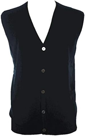 Shephe Men's Cashmere Cardigan Button Vest Black XXX-Large