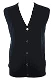 Shephe Men's Cashmere Cardigan Button Vest Black XXX-Large