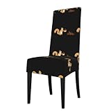 BROLEO Les housses de chaise amovibles en forme de pommes de pin dans un panier en bambou sont fabriquées à partir de tissu élastique en polyester ammoniaque de haute qualité, offrant une expérience d'assise douce et confortable tout en étant infroissables et ne nécessitant pas de repassage, ce qui en fait un ajout sans tracas à votre espace de salle à manger.