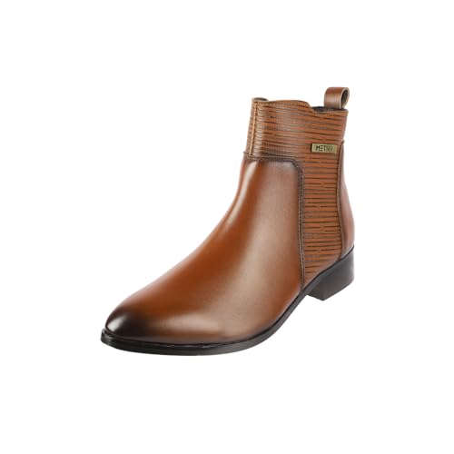 Image of Metro Women Faux Leather Ribbed Slip-On Casual Boots