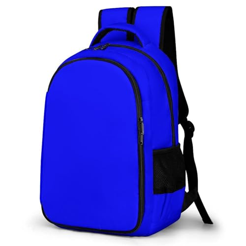 Men's Commuter Bag Large Travel Bag Portable Work Backpack With Double Zippers Klein Blue