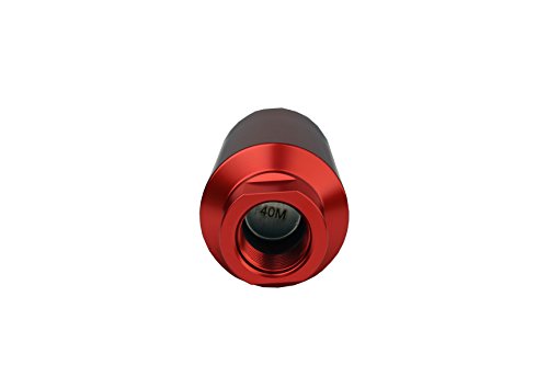 Image of Aeromotive 12335 Filter, In-Line, 40-Micron Stainless Mesh Element, ORB-10 Port, Bright-Dip Red, 2 inch OD