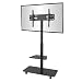 Produktbild conecto® CC50589 TV-Ständer Standfuß rollbar Universal für Monitor Fernseher LCD LED Plasma mobil mit Rollen höhenverstellbar schwenkbar 32-65 Zoll (81-165 cm) max. VESA 600x400mm, schwarz