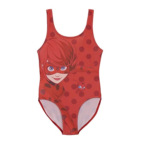 CERDÁ LIFE'S LITTLE MOMENTS Maillot de Bain pour la Piscine pour Fille des Personnages de Lady Bug | Licence Officielle ZAG, Rouge, 10 Ans