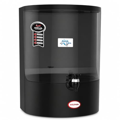 Image of Aqua Libra 10L RO+UF+UV LED Water Purifier for Home | Active Copper Technology | ISI Certified | Multi-Stage Filtration | Suitable for Borewell, Tanker & Municipal Water | Food Grade ABS | Black