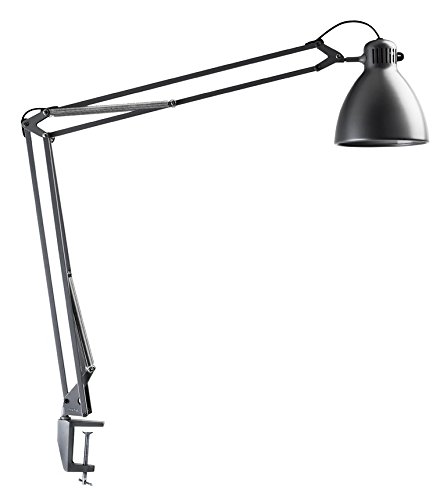 Luxo L-1024988 A, L-1 Tisch- und Arbeitsplatzleuchte, Aluminium, 11 W, E27, grau, 15 x 17 x 116 cm