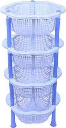 Image of TeDeMel Plastic Rack Desire Virgin Plastic Dish Rack for Onion,Potato & VegetablesTray Basket for Kitchen Household, Office Use & Multipurpose Storage (Desire 4, Blue)