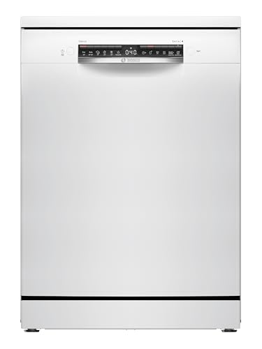 Bosch - Lavavajillas Libre Instalación, Serie 4, 60 cm. de ancho, 14 servicios, 3ª bandeja, Home Connect, Motor Eco Silence, Blanco, SMS4HMW07E