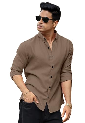 Image of Zilcon Cotton Bland Shirt Collar Half Sleeve Regular Fit Casual Shirt for Man| Cotton-Linen Type Casual Shirt for Men | Casual Wear Shirts for Men