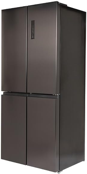 （16:30時点） MAXZEN 冷蔵庫 415L 大容量 自動霜取り 観音開き 4ドア 幅79cm 二人暮らし以上 霜取り不要 静音 チルド ドア閉め忘れアラーム 奥行薄型 コンパクト 黒 ガンメタリック JR415ML01 マクスゼン