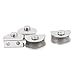 Aexit Half Round Fall Protection Shaped Glass Shelf Bracket Clip Clamps Silver Safety Clips Tone 4Pcs