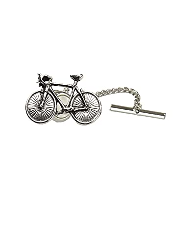ww75 Bicicleta hecha de peltre inglés fino en un pasador de corbata con cadena Cover