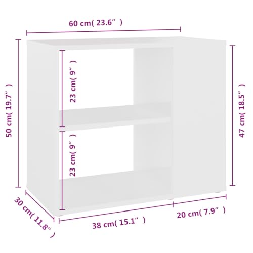 vidaXL Armario Auxiliar Aparador Muebles Mobiliario Salón Sala de Estar Estudio Dormitorio Estante de Pie de Madera Contrachapada Blanco 60x30x50 cm - imagen 3