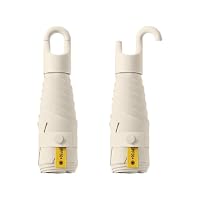 Mini-Reise Faltender Regenschirm mit Dreh-Öffnungsring und Karabiner-Griff. Kompakt und Tragbar,6 Rippen,Teflon-Beschichtung,UPF 50+,UV-Schutz,Regen/Sonne,Geeignet für Damen/Kinder,Rucksack/Auto – Ansicht 1