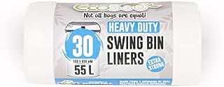 Ecobag 30 Heavy Duty Swing Bin Liners White EcoBag, 55Litre, (225)