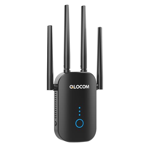 QLOCOM WiFi 6 Verstärker AX1500 - Dualband Repeater Mit Ethernet Port Für Besseres WLAN