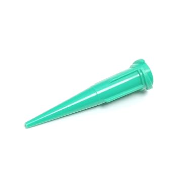 18 Gauge 1.24 Inch Blunt Plastic Tapered Tip Dispensing Fill Needle,Rigid,Precision Filling,Green 20 PCS