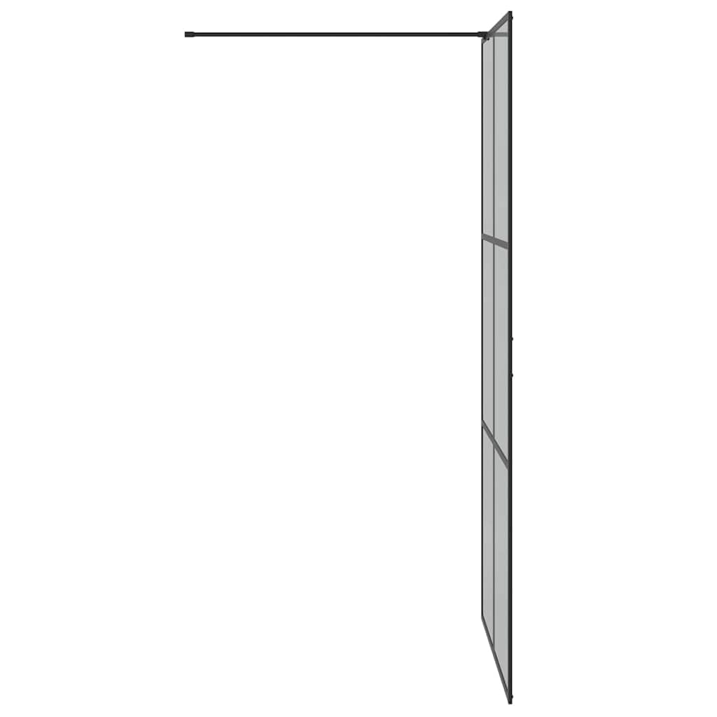 vidaXL Walk-in - Mampara de ducha (cristal templado, 100 x 195 cm), color negro