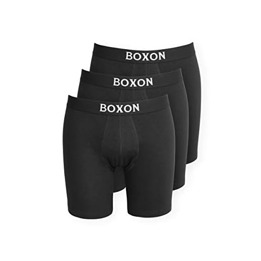 Boxon Boxershorts 3-pack svart med långa ben retroshorts bomull kalsonger män lätta att rengöra, bekväma och helt eleganta, svart, XL