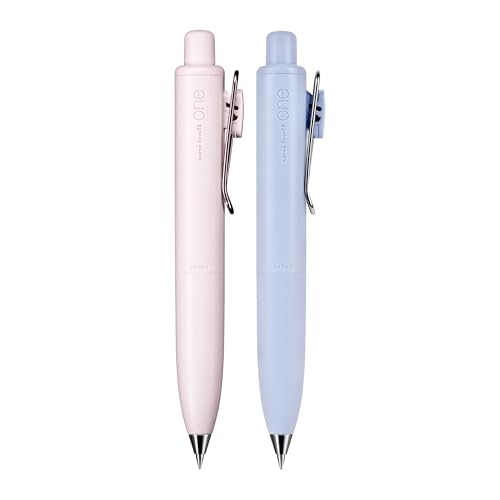 Image of uni one P Retractable Gel Pens, Micro Point (0.5mm), Peach, Soda, Black, 2 Pack
