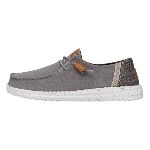HEYDUDE Wendy Washed Canvas Damen - Slip on Flache Schuhe - Mokassin Stil Grey 38