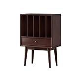 2WFYJNITP Soporte para CD Mueble for discos de vinilo con cajones, gran capacidad, organizador CD y revistas for el salón Organizadora