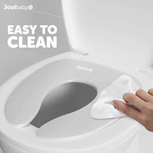 Image of Jool Baby Folding Travel Potty Training Seat for Toddlers, Fits Round & Oval Toilets, Non-Slip Suction Cups, Includes Free Travel Bag (Gray)