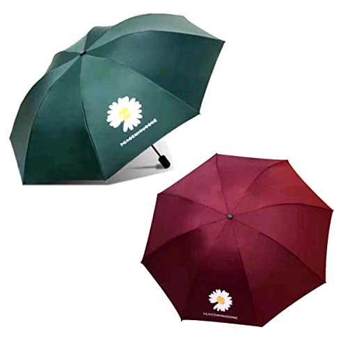 Image of KEKEMI 3 Fold Automatic Sun & Rain Umbrella for Men & Women (Pack of 2)
