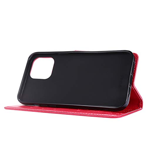 Capa C-Super Mall-UK para iPhone 12 Pro Max, capa carteira em relevo borboleta com suporte e capa fl
