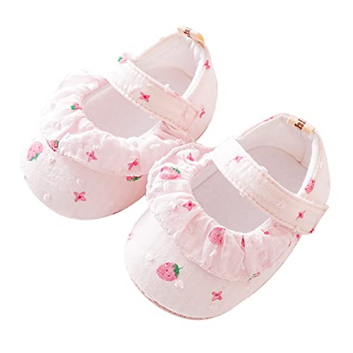 Infant Toddler Shoes Strawberry Prints Soft Soled Non Slip Socks Baby Floor Shoes Socks Spring and Summer Floor Socks Tennis Shoes Little Boys (Pink, 6-12 Months)