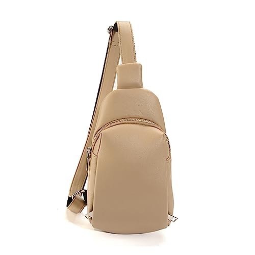 Sac banane bandoulière femme polyuréthane grand sac voyage fille abricot