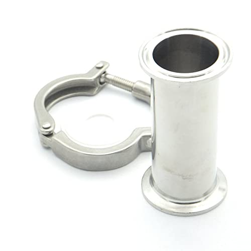 Sanitary Pipe Fitting Set 2" 51mm OD Sanitary Spool Tube 64mm Ferrule +PTFE Gasket +Tri Clamp Length 12" 305mm