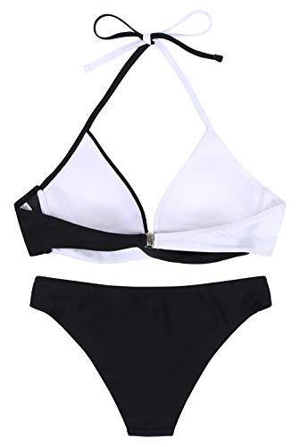 Eledobby Biquíni Feminino Patchwork Cabresto Sexy Biquíni de Cintura Baixa Maiô de Praia Cross Maiô